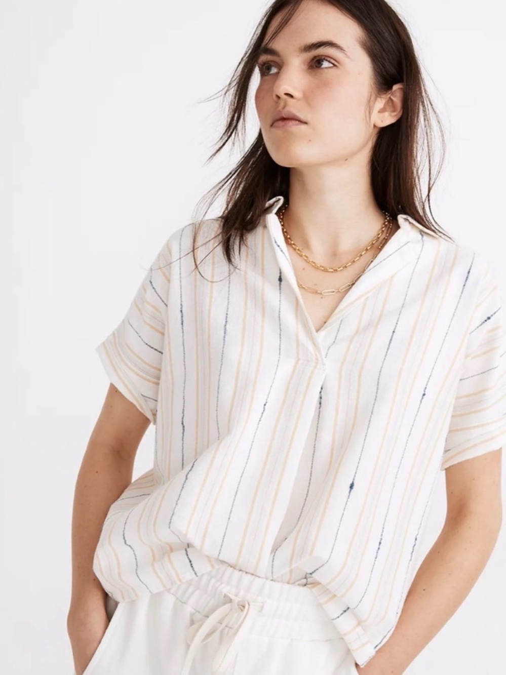 Madewell Park Popover Shirt Size SM